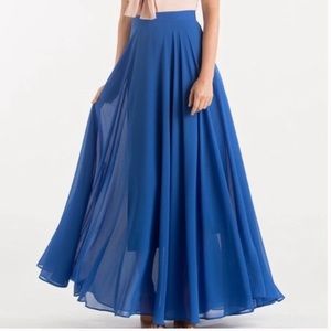Royal blue Lucy Paris  chiffon maxi skirt NWT Size XS